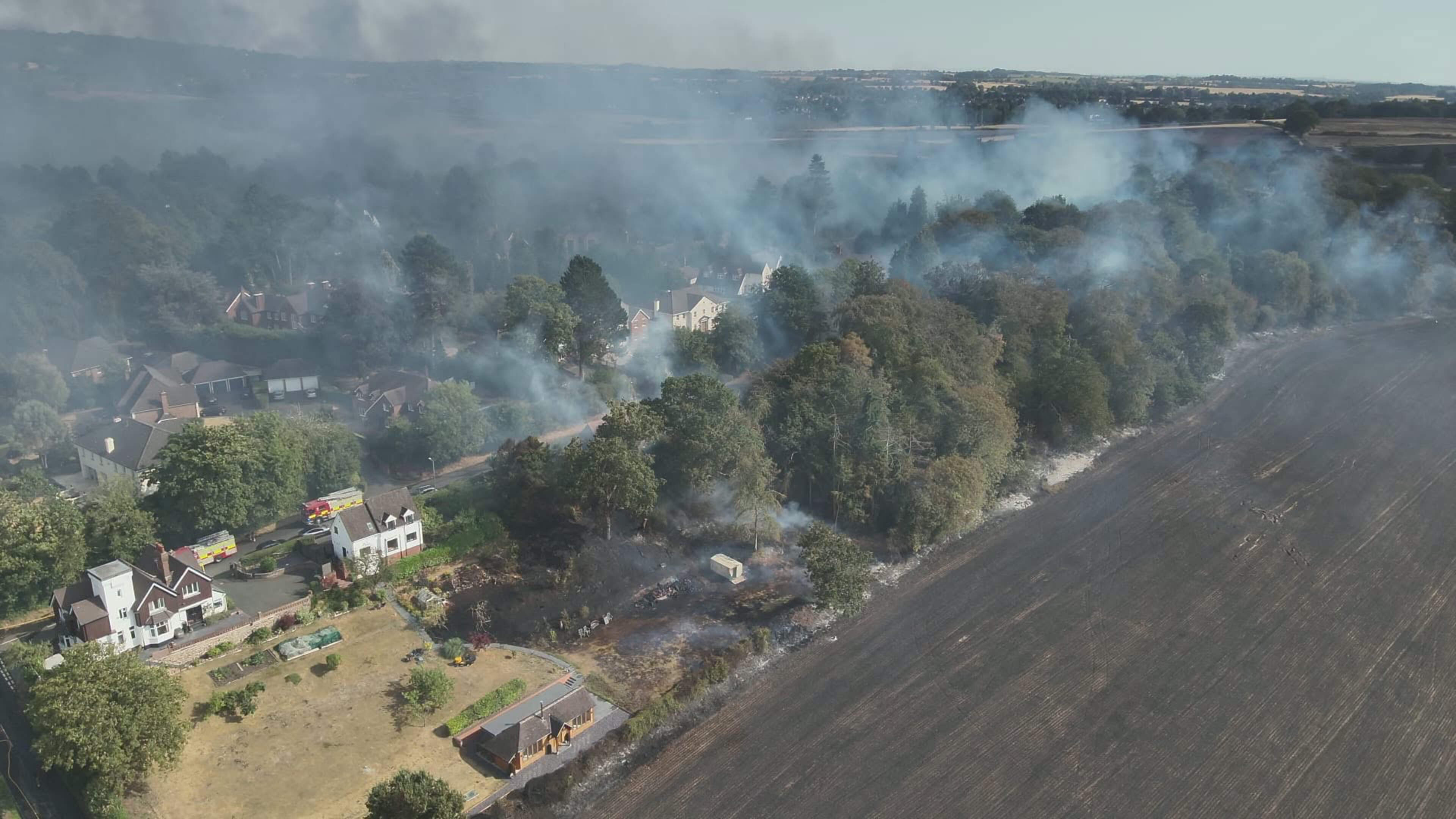 Homes on fire in Britain's West Midlands on hottest day of the year